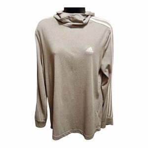 Women’s adidas Gray Climalite Hooded Pullover Top Size L JC537